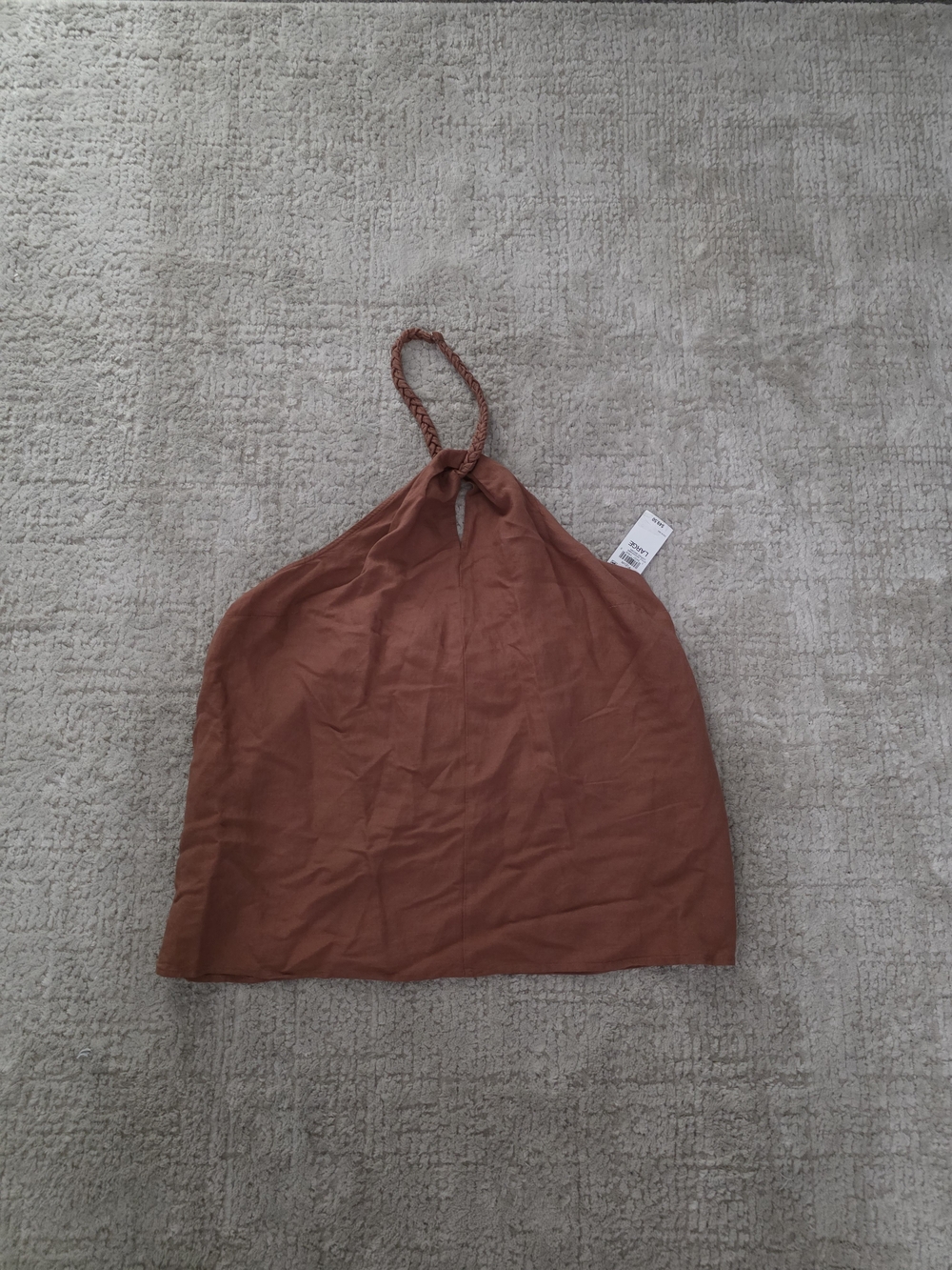 INC International Concepts Braided Halter Camisole in Rust
